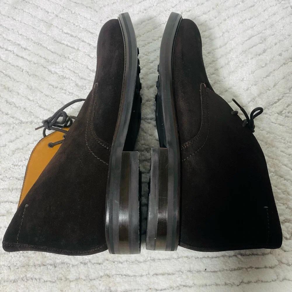 Massimo Dutti Men Suede Oxford Shoes Size 43 Brown Dress Lace Up NWOT